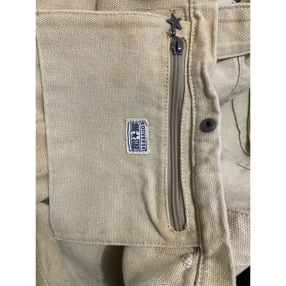 Converse One Star Circa 1974 Canvas Tote Bag Cream Beige Utility Pockets Cotton - Picture 8 of 9